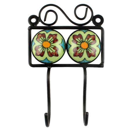 Mix Ceramic Floral Tile Hook